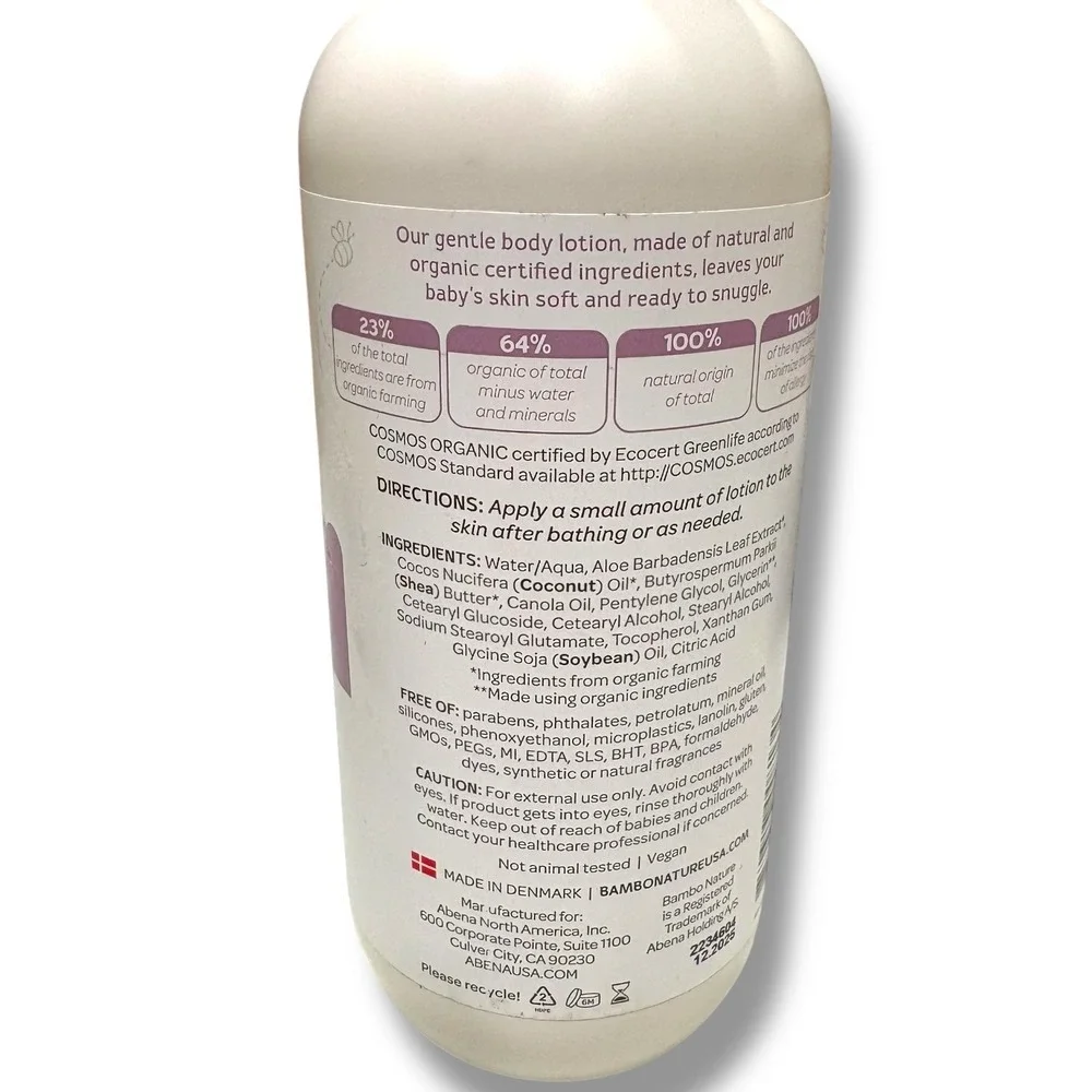 Bambo Nature Snuggle Time Body Lotion Natural Organic Gentle Baby Skin 16.9 floz